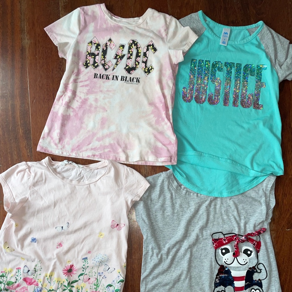 Shirt bundle of size 7 justice & H&M